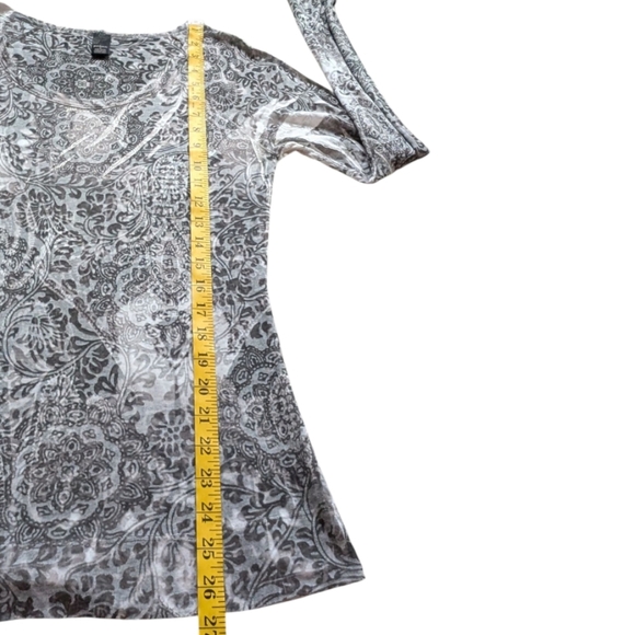 prAna Rapture Top Women S Cotton Blend Semi Sheer Grey White Y2K Shabby Fairy - Picture 14 of 15